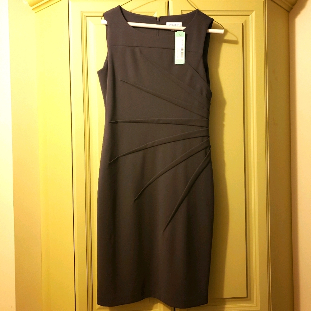 Calvin Klein Dark Grey Melodie Knit Dress, Size 6